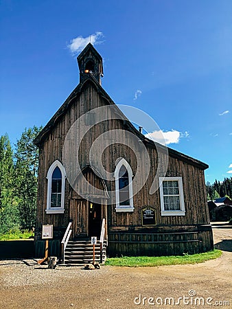 Original church building in Barkerville. Editorial Stock Photo