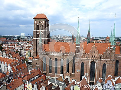 Old church and buildings, Poland Stock Photo