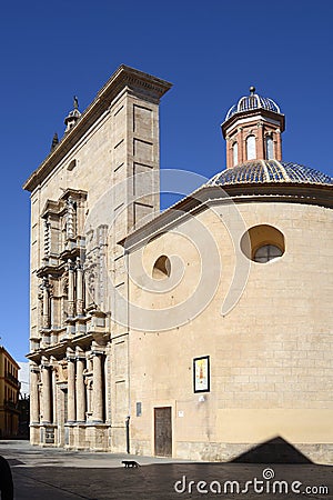 Old church with facade in Valencia, Spain Stock Photo