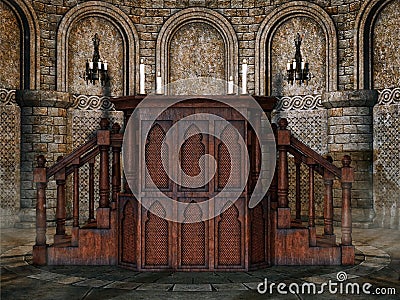 Old church lectern Stock Photo