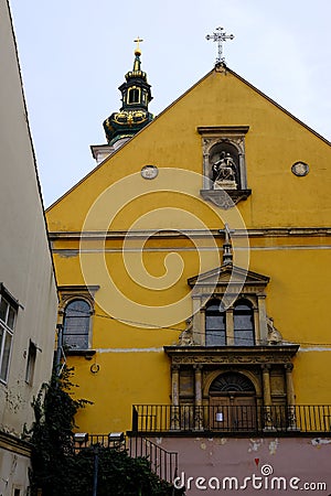 Old church in an old european town Stock Photo