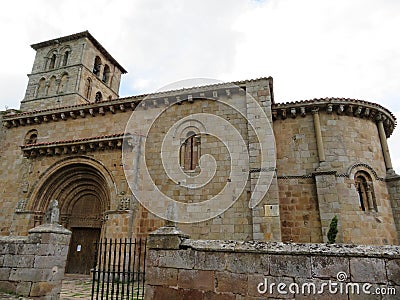 Old church of old Spanish village beautiful handcrafted stone Stock Photo