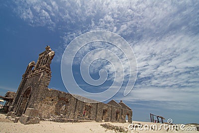 Old Church Remains after Cyclone Stock Photo