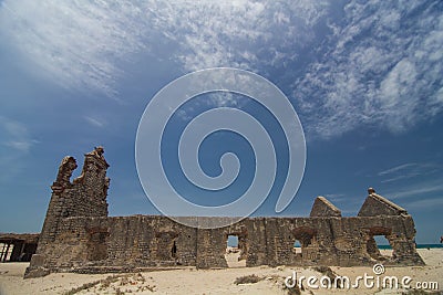 Old Church Remains after Cyclone Stock Photo
