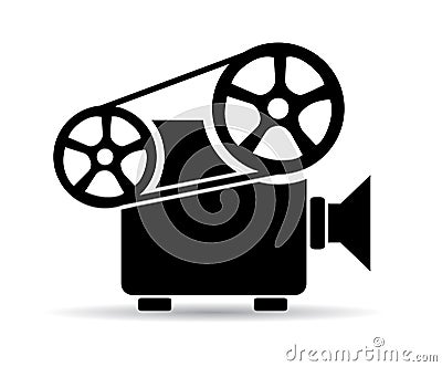 Old cinema video projector Vector Illustration