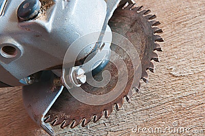 Old circular saw blade Stock Photo