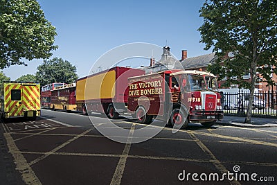 Old Circus Lorry, Trailer and Caravan Editorial Stock Photo