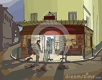 Old city Vector Illustration