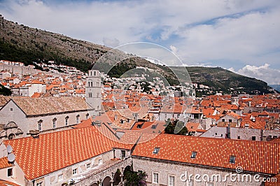 The old city of Dubrovnik, Croatia, seen from above Stock Photo