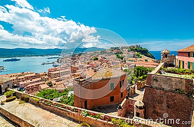 Old city and harbor Portoferraio, Elba island, Italy Stock Photo