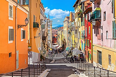 Old city of Nice, France. Editorial Stock Photo