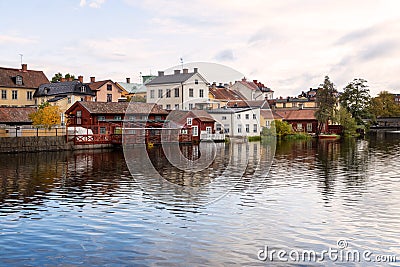 Old city by the river in Eskilstuna, Sweden Editorial Stock Photo