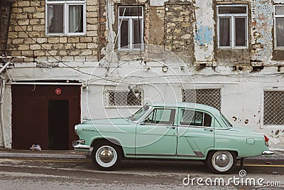 Old city with soviet streets and old houses and windows Editorial Stock Photo