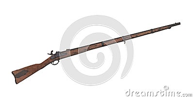 Old Civil War Musket isolated Stock Photo
