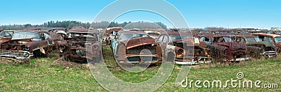 Old Classic Car, Cars, Junkyard Stock Photo