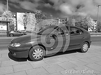 Old classic car Renault Megane 1 hatchback parked Editorial Stock Photo