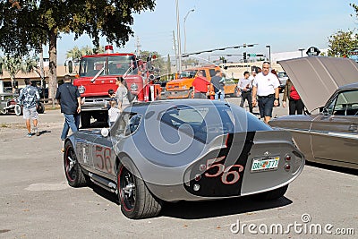 Old classic cars and people Editorial Stock Photo