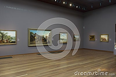 Old classic painting on display in the gallery of de Young museum in San Francisco. Editorial Stock Photo