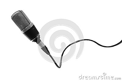 Old classic professional microphone isolated Stock Photo