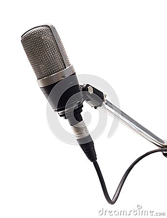 Old classic professional microphone isolated Stock Photo