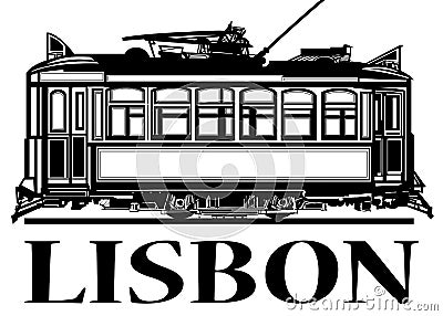 Old classic tramway of Lisbon Vector Illustration