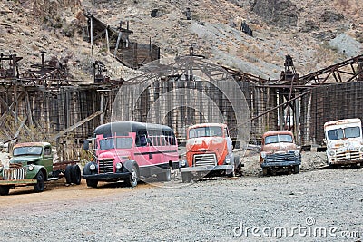 Old classic trucks lined up Editorial Stock Photo