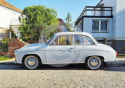 Classic vintage Polish car Syrena 105 parked Editorial Stock Photo