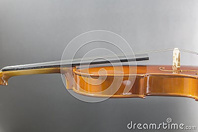 Old classic wood violin detailed Stock Photo