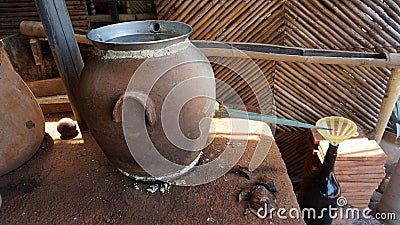 Old clay jar used to distill Stock Photo