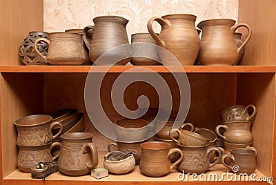 Old clay pots Stock Photo