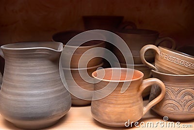 Old clay pots Stock Photo