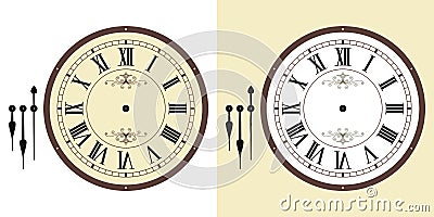 Old Clock face Clip art Vector Illustration