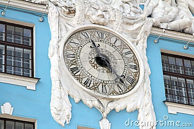 Old clock on the historic building Stock Photo