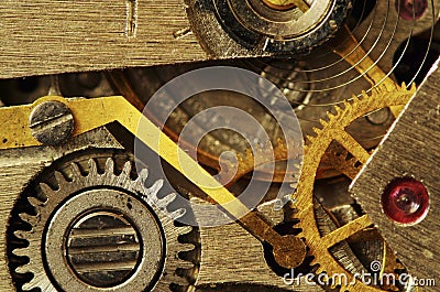 Old clock mechanism Stock Photo
