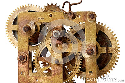 Old clock mechanism Stock Photo