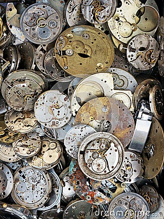 Old clock mechanisms Stock Photo
