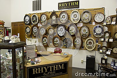 Old clock shop Editorial Stock Photo