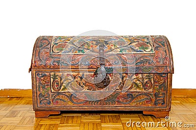 Old close decorated chest Stock Photo