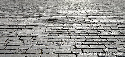 Old cobblestone pavement. Stock Photo