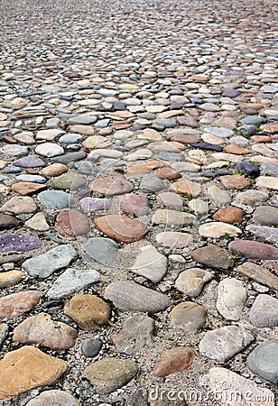 Old Cobblestone road texture background Stock Photo