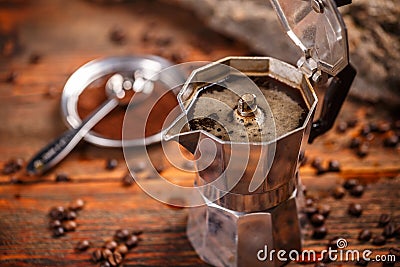 Old coffee maker Stock Photo