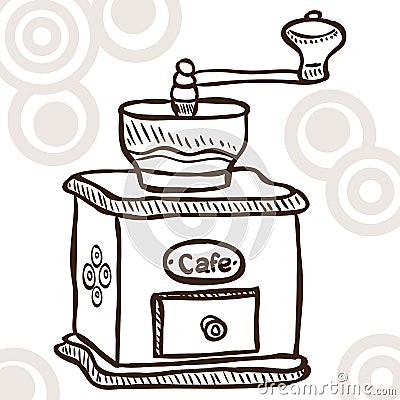 Old coffee mill Vector Illustration