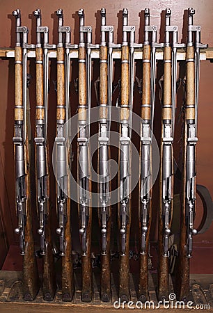 Old combat rifles Stock Photo