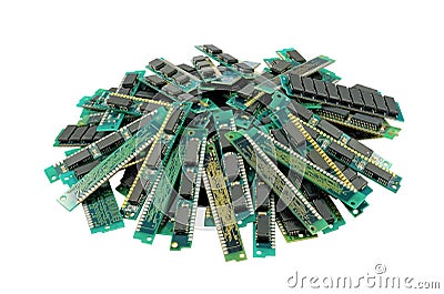 Old computer memory modules, isolated Stock Photo