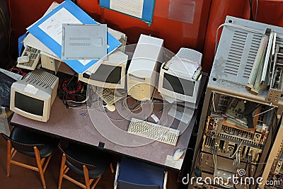 Old Computers Stock Photo