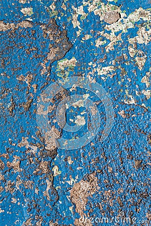 Blue Painted Old Concrete Wall Texture Stock Photo