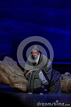 Old Confucian scholar-The third act: the night of the cliff mountain-large historical drama, `Yangming three nights` Editorial Stock Photo