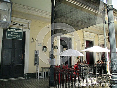 Old conventillo neighborhood of San Telmo Buenos Aires Argentinan Passage of the Defense Editorial Stock Photo