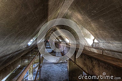 Old conveyor belt in an abandoned mill Stock Photo