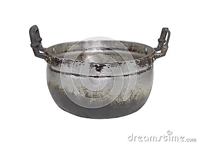 Old cooking pot isolated on white background Stock Photo